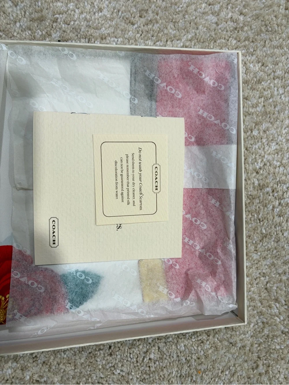 Vintage Coach Floral Silk Scarf